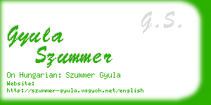 gyula szummer business card